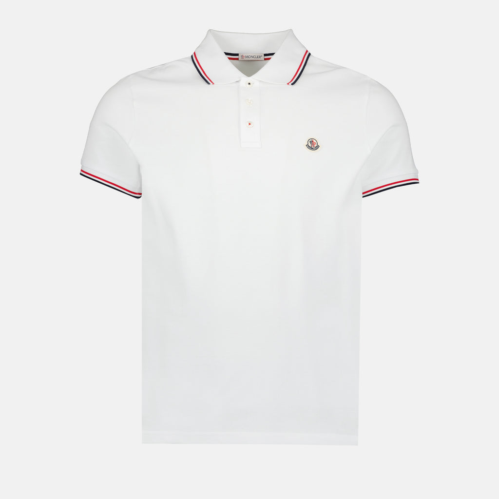 Polo shirts Polo shirt with logo and piping Moncler White Man
