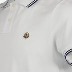Polo Polo con Piping Moncler Bianco Homme