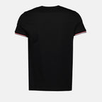 T-Shirts T-shirt à logo et liseré Moncler Schwarz Homme