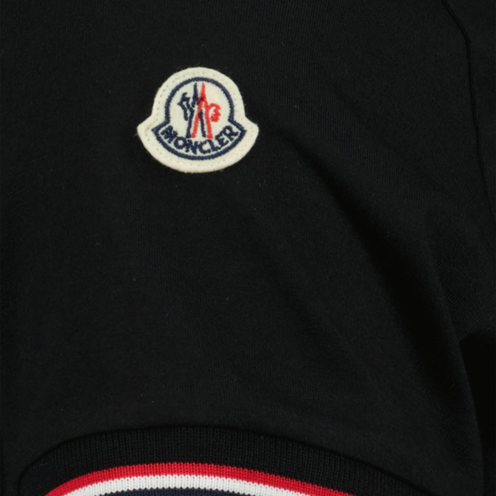 T-Shirts T-shirt à logo et liseré Moncler Schwarz Homme