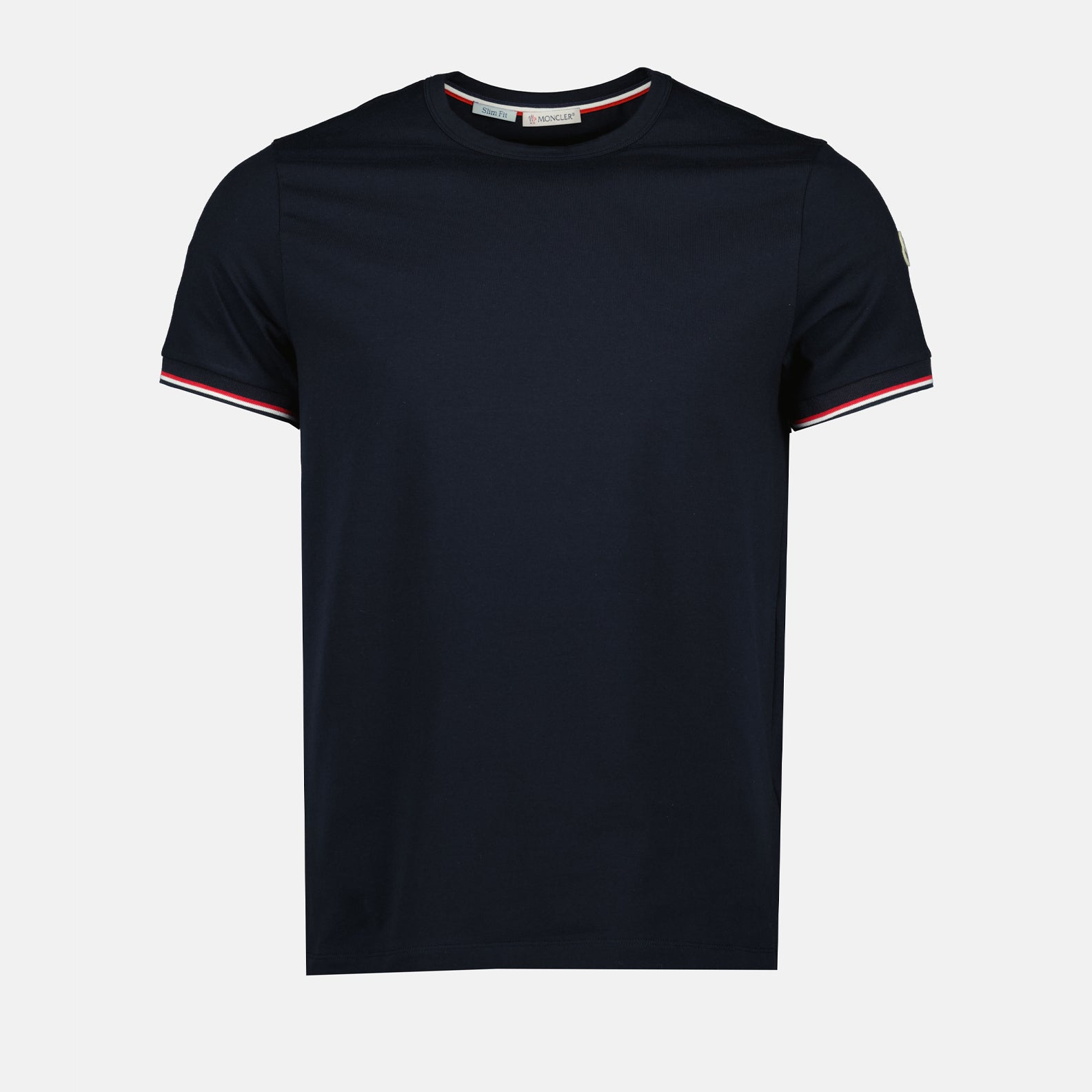 T-shirt T-shirt à logo et liseré Moncler Blu Homme