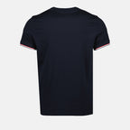 T-shirt T-shirt à logo et liseré Moncler Blu Homme