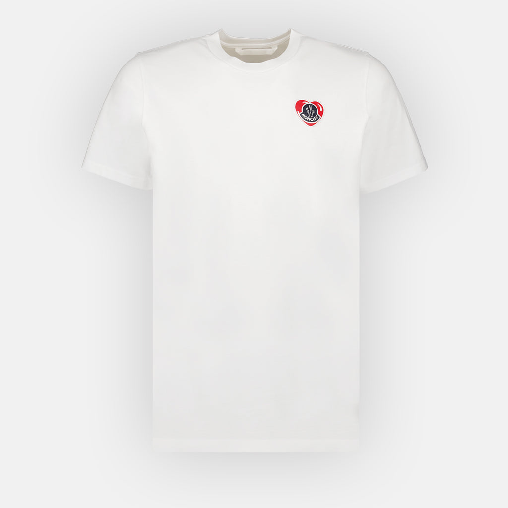 T-shirt T-shirt à logo coeur Moncler Bianco Homme