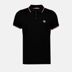 Polos Polo à logo et liseré Moncler Noir Homme