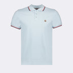 Polo shirts Polo shirt with logo and piping Moncler Blue Man