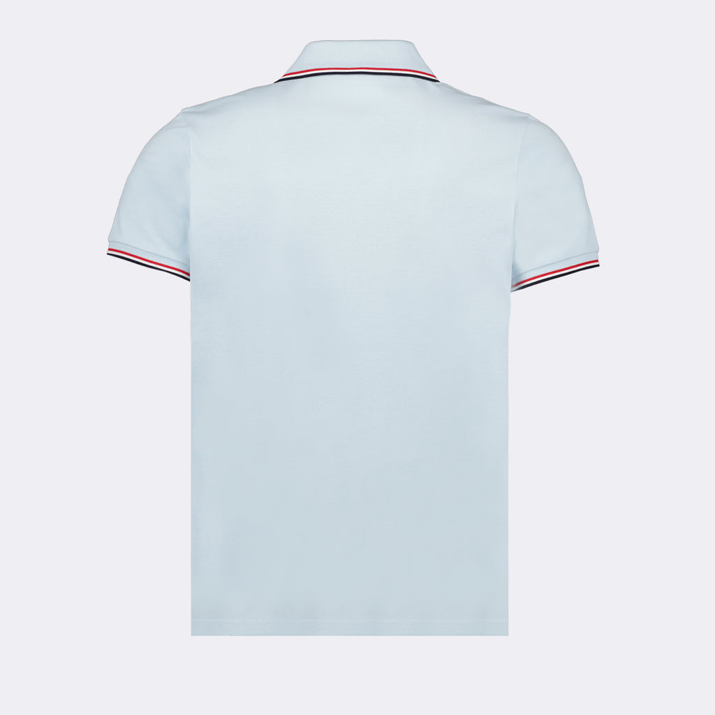 Polo shirts Polo shirt with logo and piping Moncler Blue Man