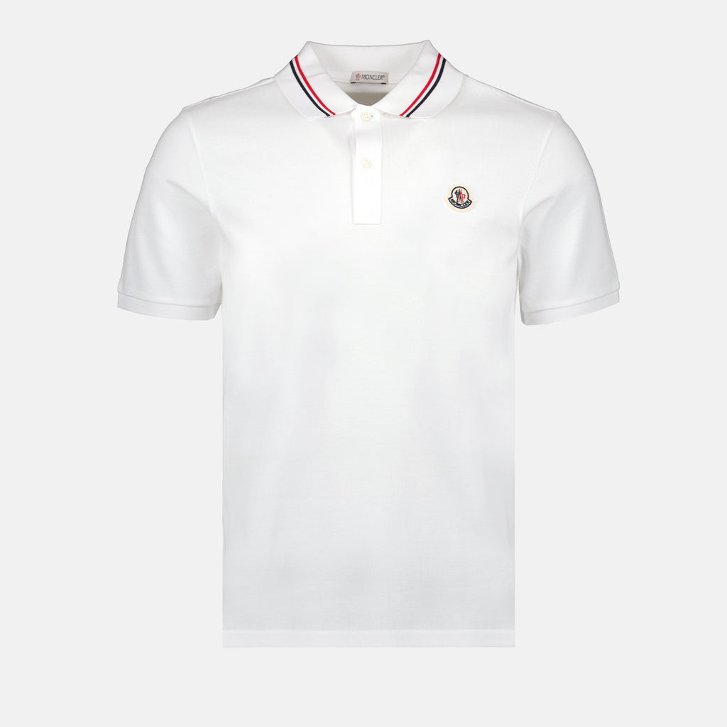 Polo Polo con Bordo Moncler Bianco Homme