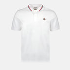 Polo Polo con Bordo Moncler Bianco Homme