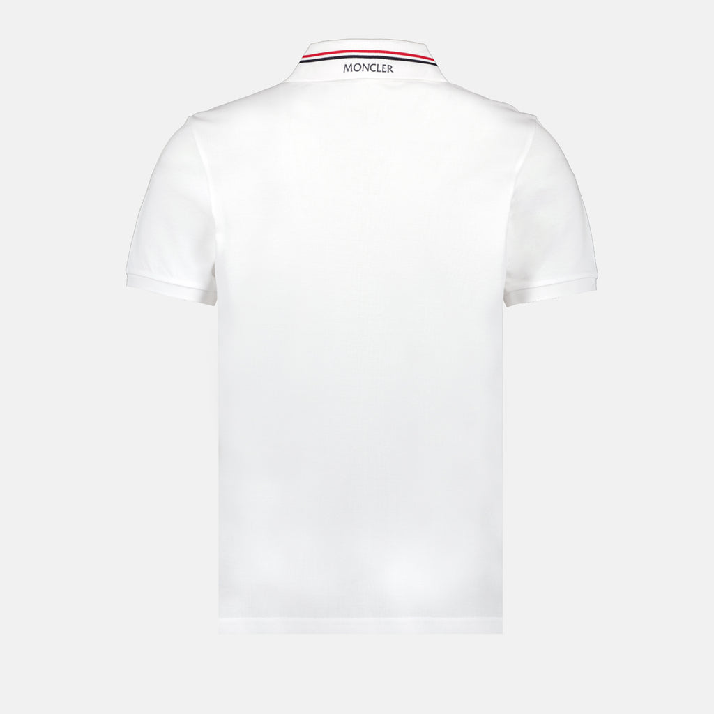 Polo Polo con Bordo Moncler Bianco Homme