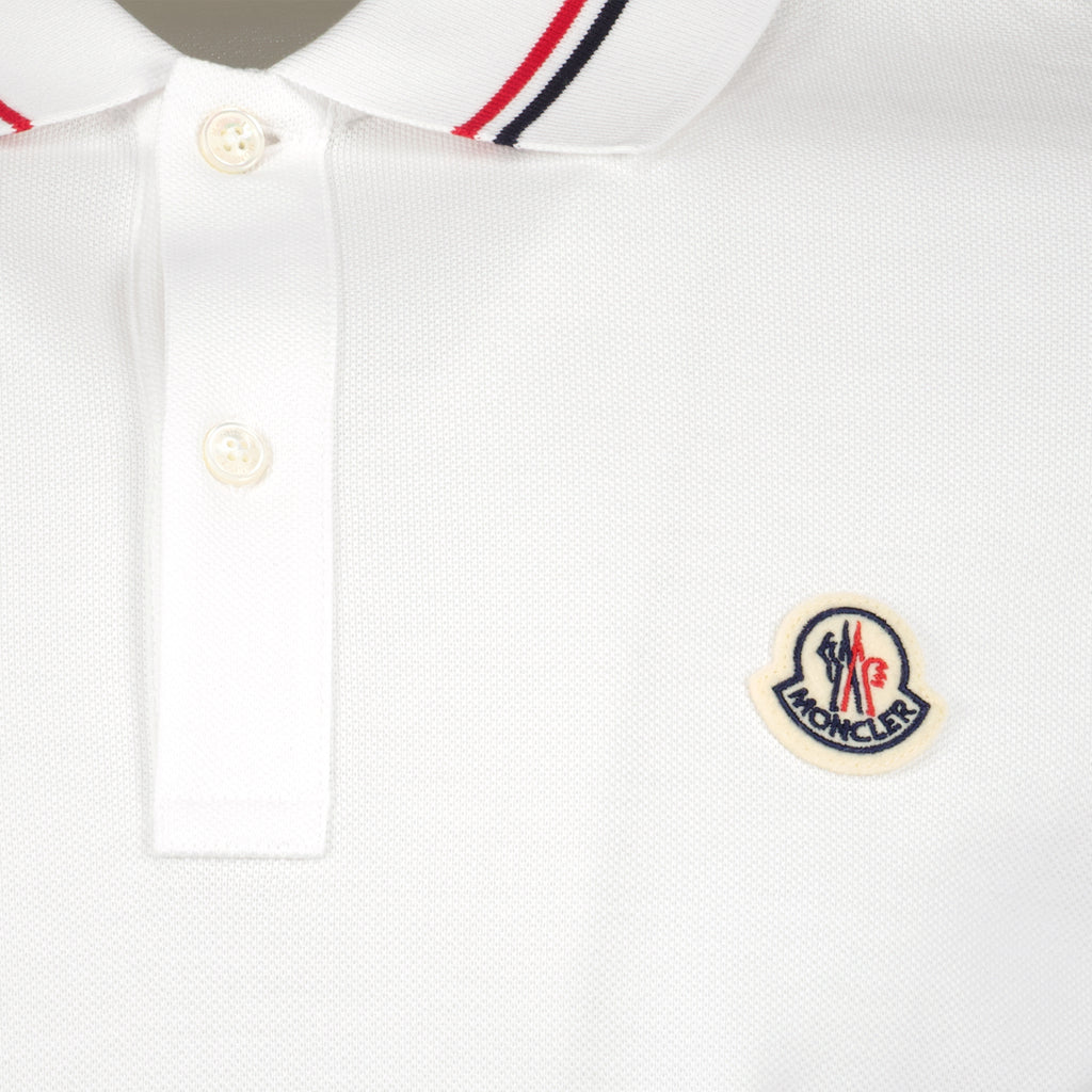 Polo Polo con Bordo Moncler Bianco Homme