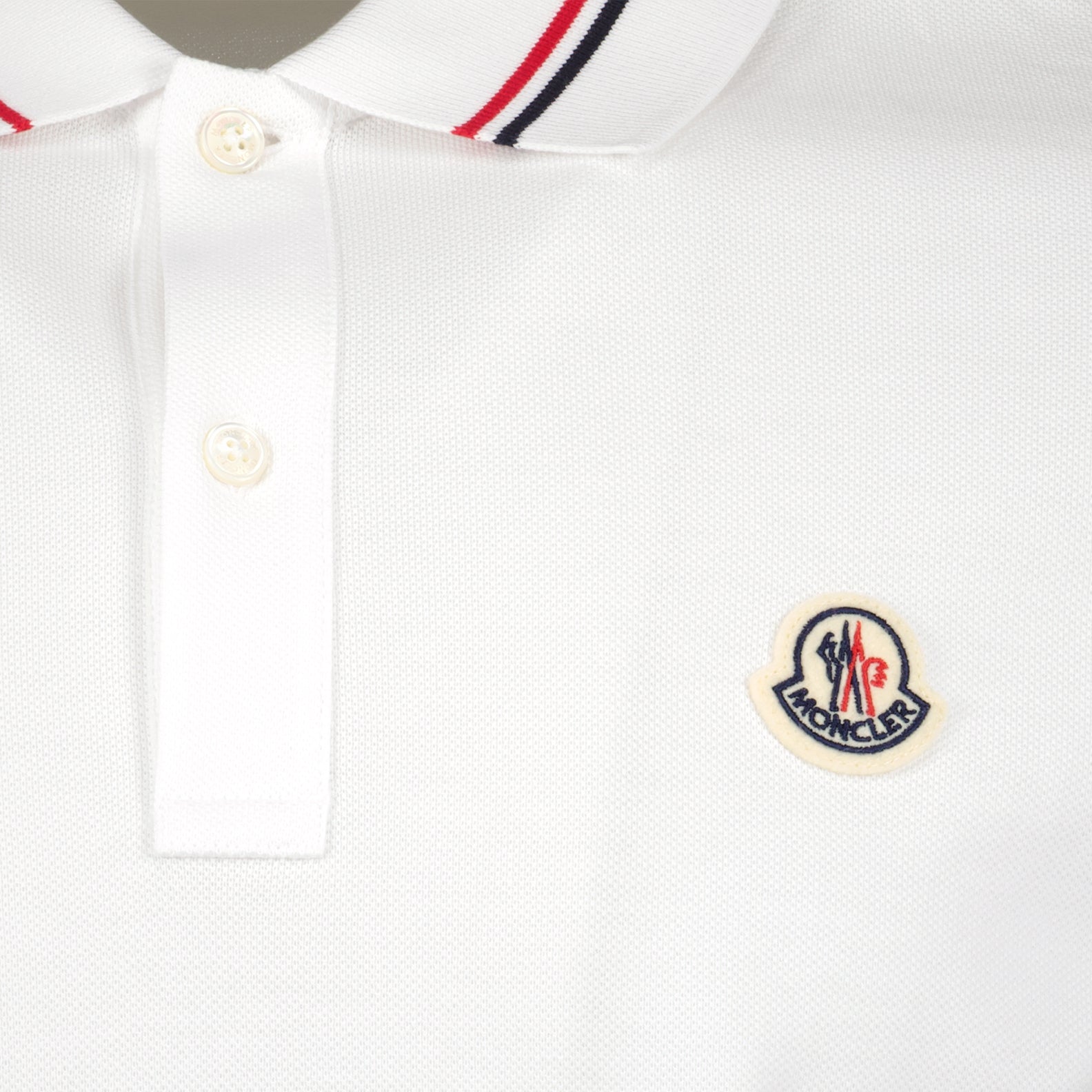 Polo Polo con Bordo Moncler Bianco Homme
