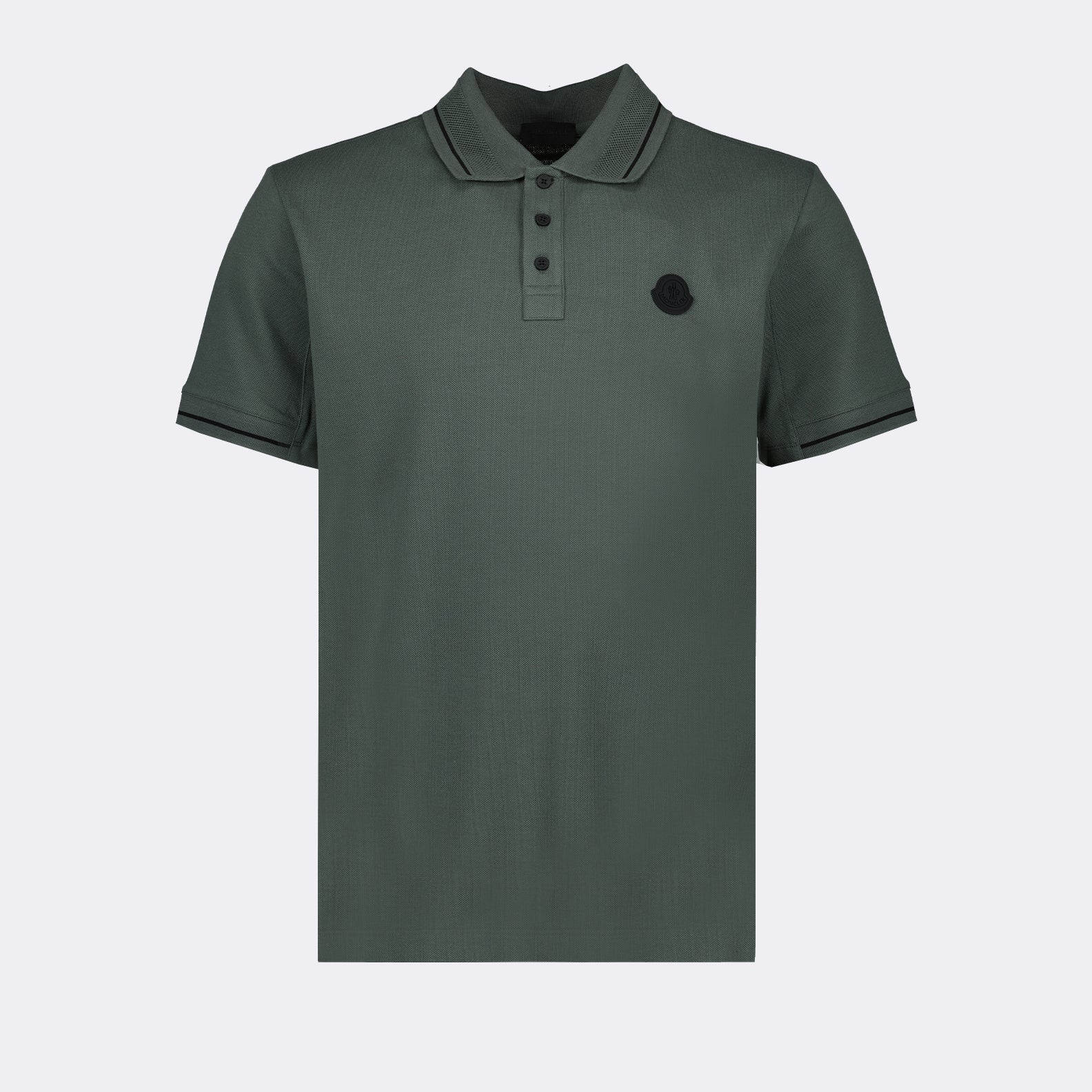 Polos Polo à logo et liseré Moncler Vert Homme