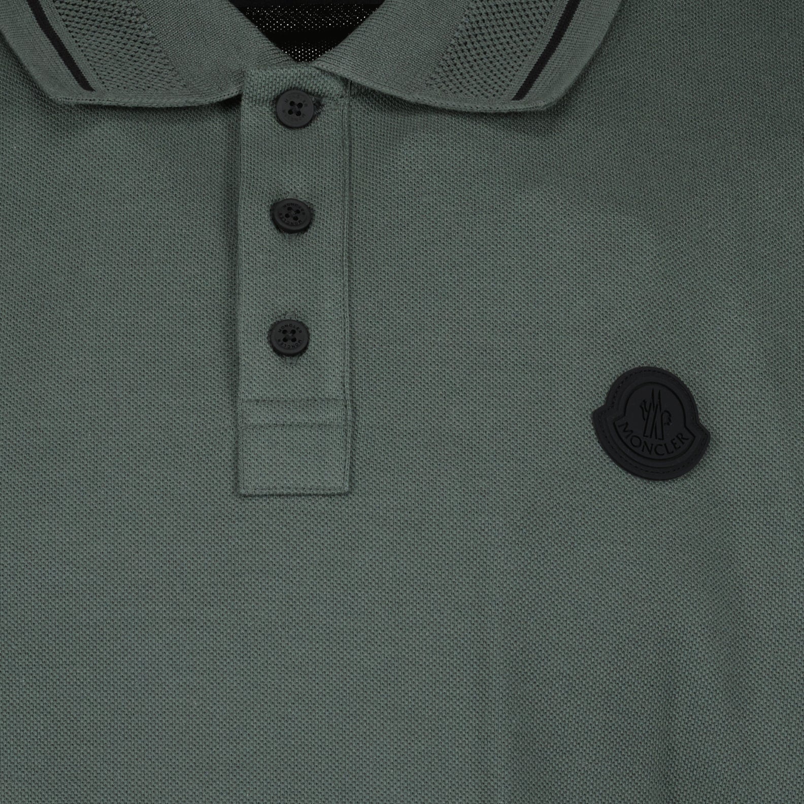 Polos Polo à logo et liseré Moncler Vert Homme