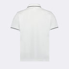 Polos Polo com Logo e Piping Moncler Branco Homme