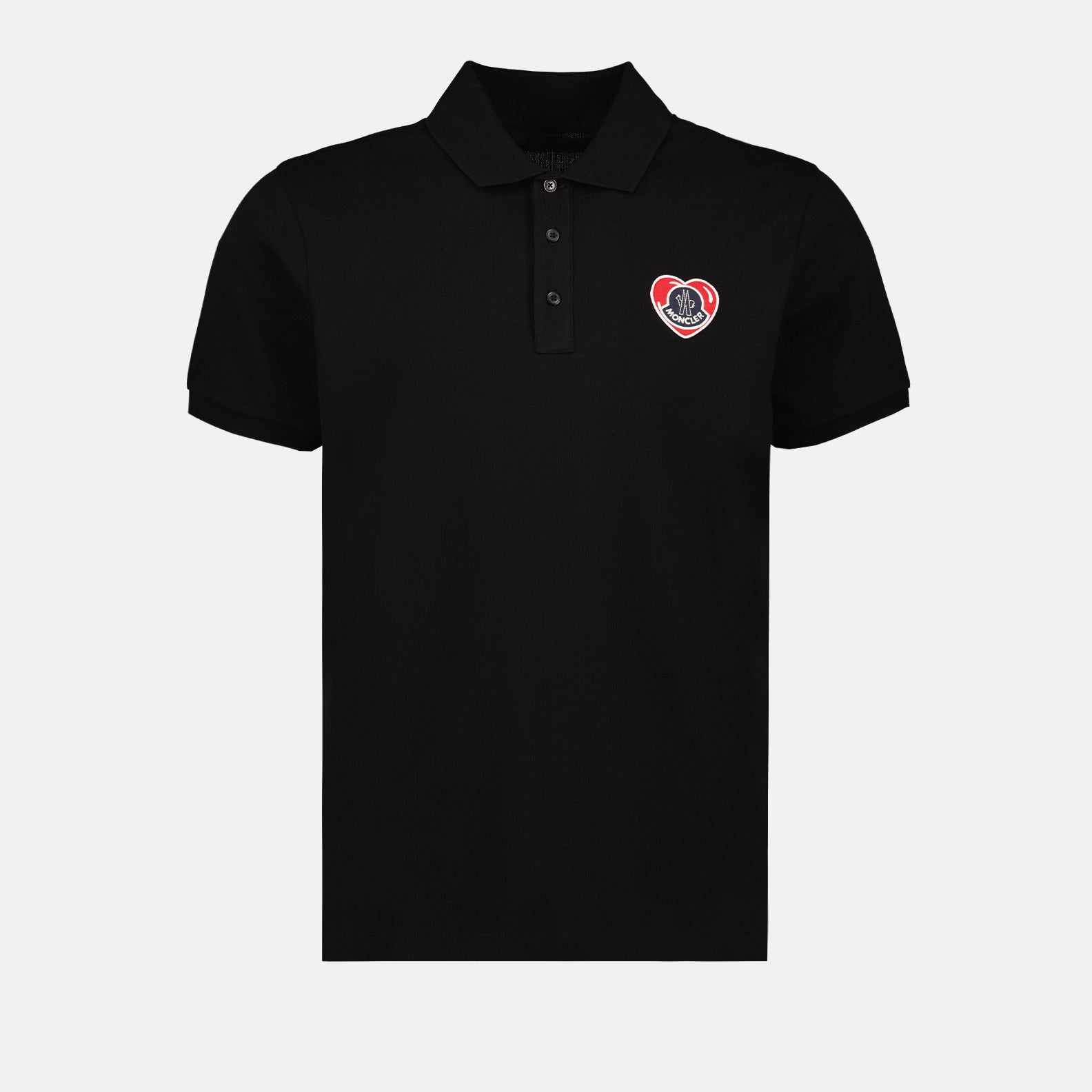 Polo shirts Heart logo polo shirt Moncler Black Man