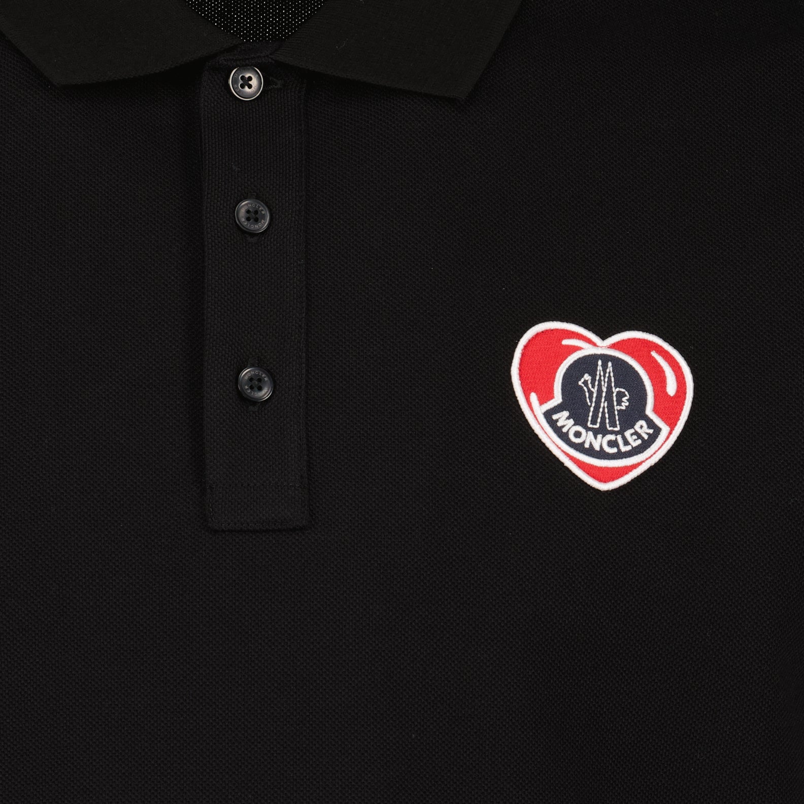 Polo shirts Heart logo polo shirt Moncler Black Man