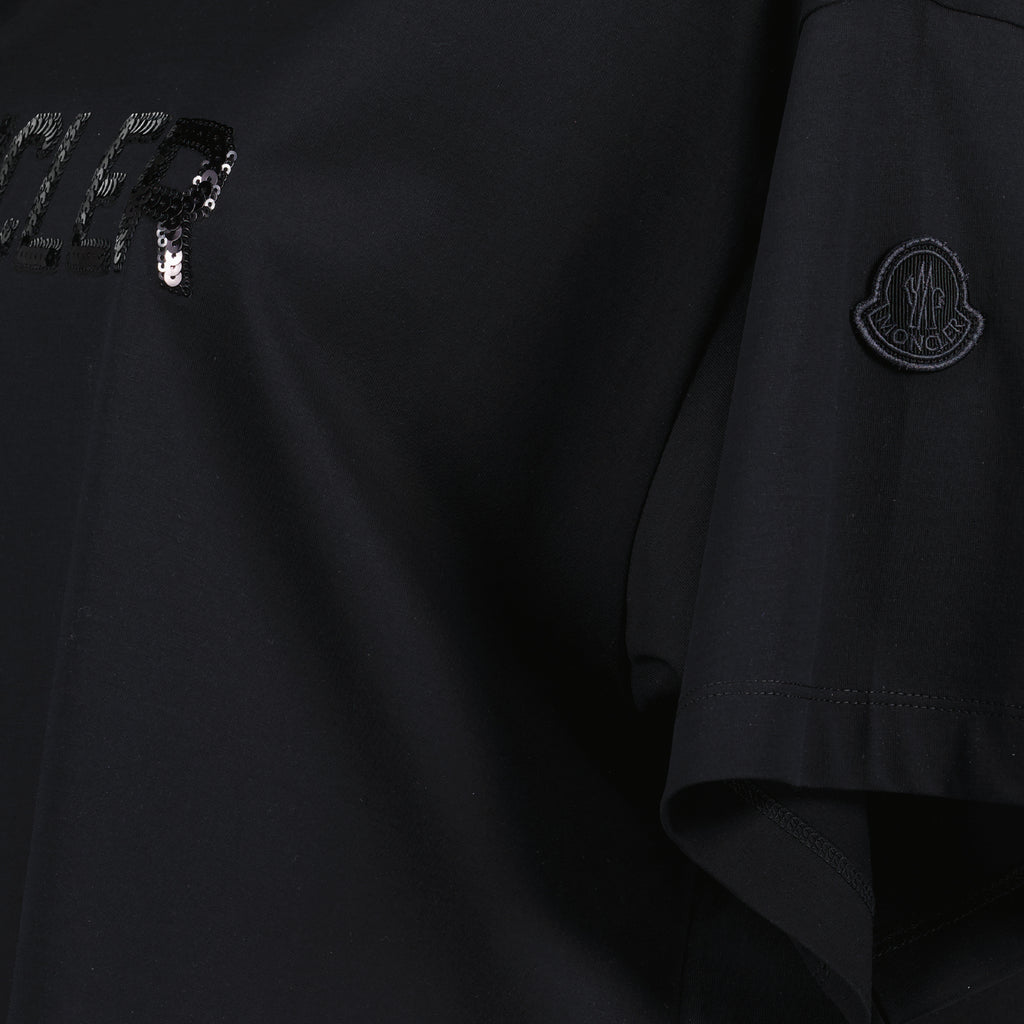 티셔츠 T-shirt crop à logo Moncler 검은색 Femme