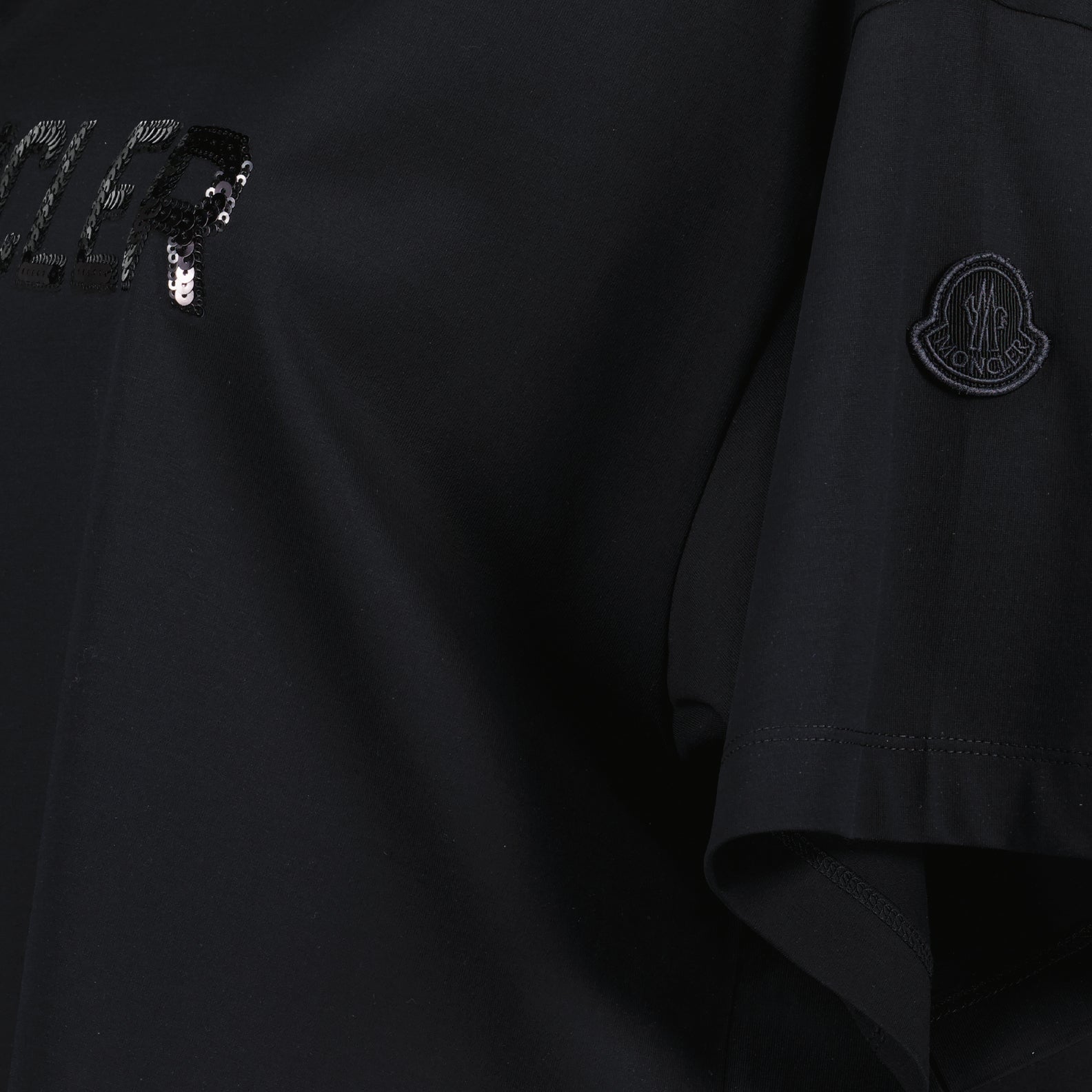 티셔츠 T-shirt crop à logo Moncler 검은색 Femme