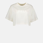 T-shirts Logo cropped T-shirt Moncler White Women
