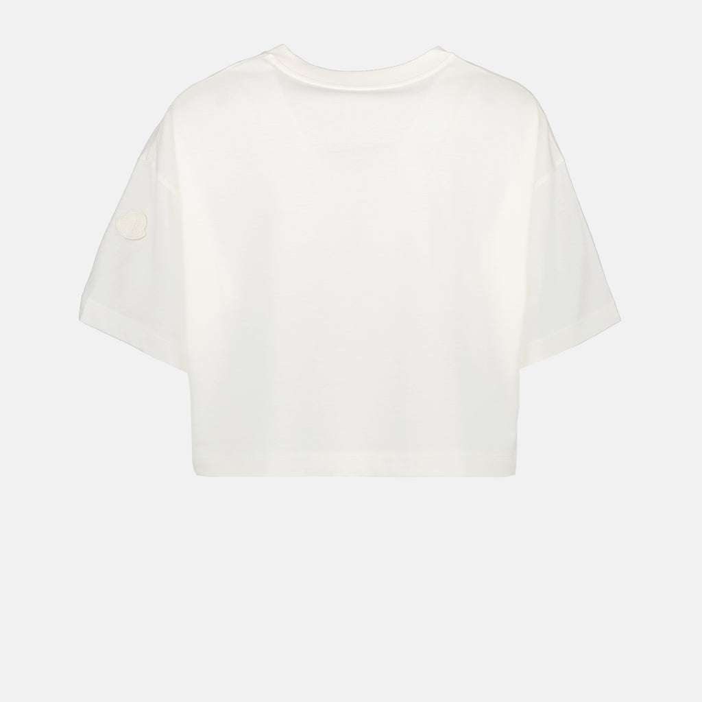 T-shirts Logo cropped T-shirt Moncler White Women