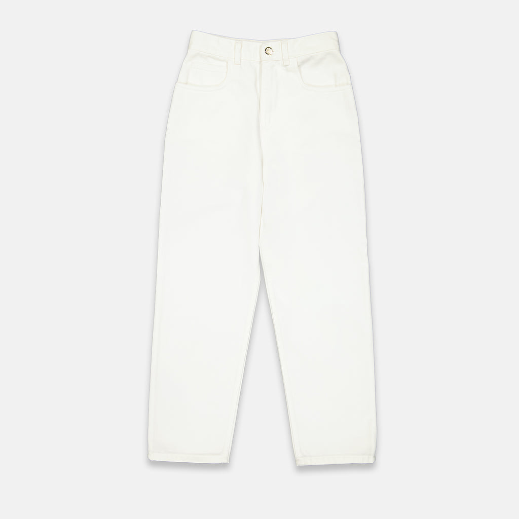 Pantalones Mom Jeans Moncler Blanco Femme