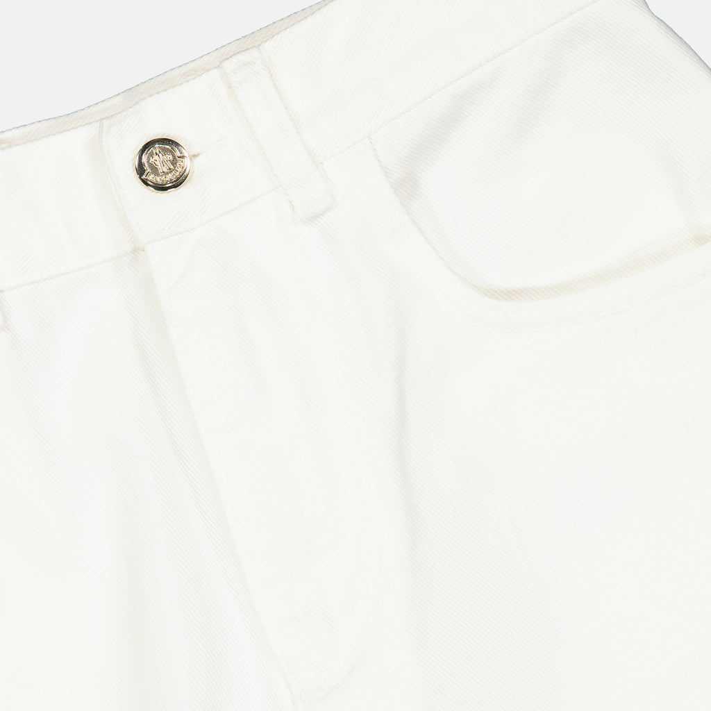 Pantalones Mom Jeans Moncler Blanco Femme