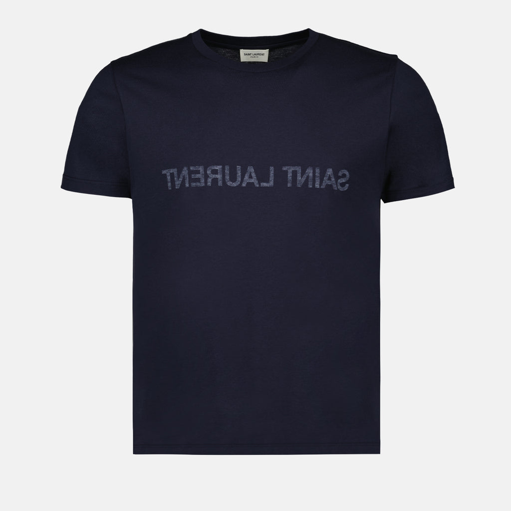 Tシャツ ロゴTシャツ Saint Laurent 青 男
