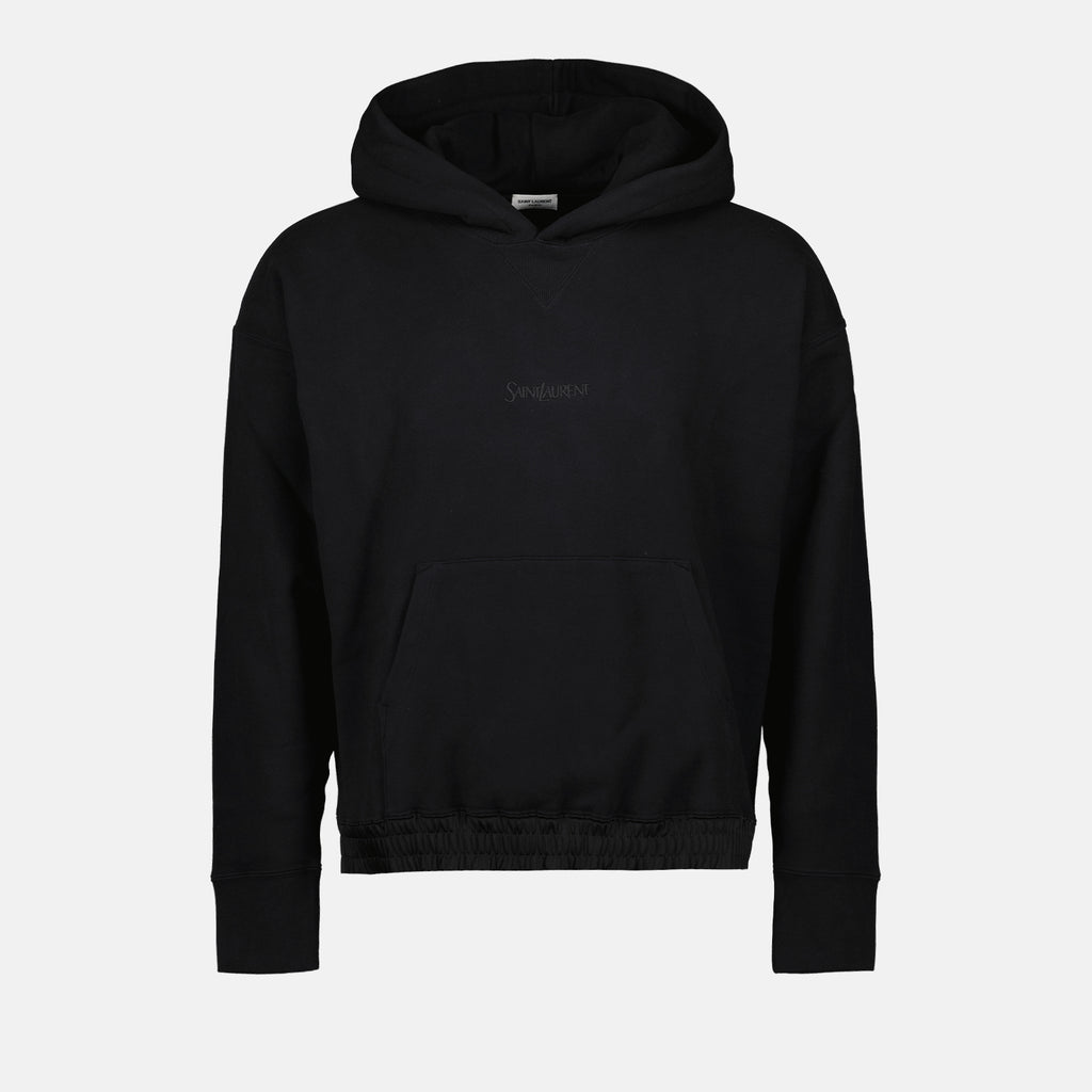 Sweatshirts Logo Hoodie Saint Laurent Black Homme