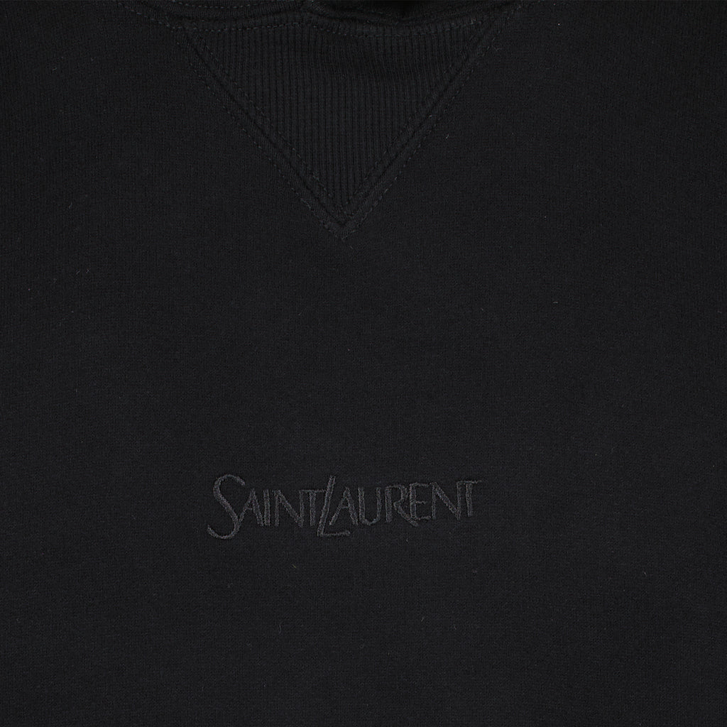 Sweatshirts Logo Hoodie Saint Laurent Black Homme