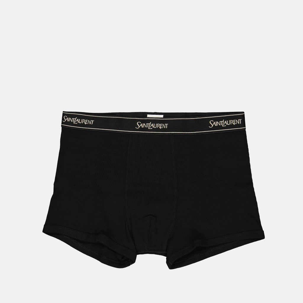 Underwear and homewear Logo Boxer Saint Laurent Black Homme