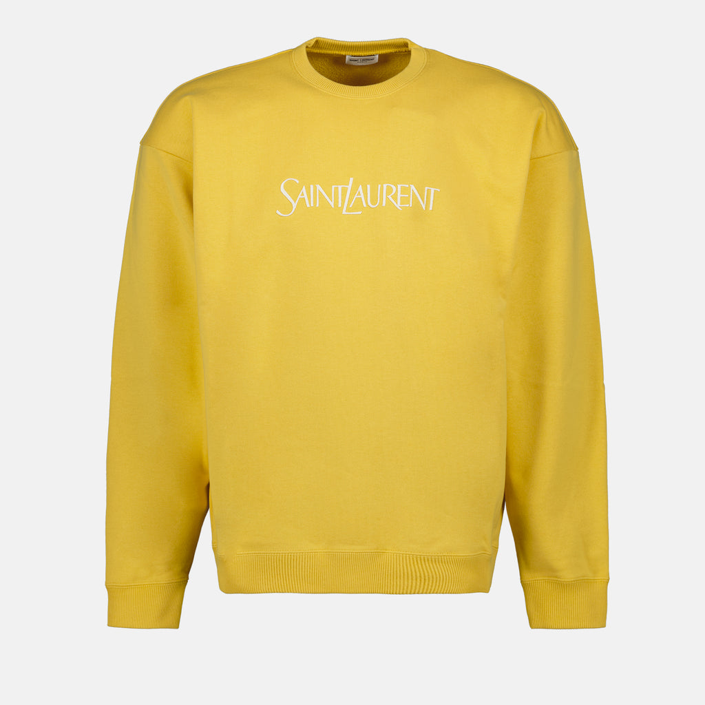 Sweatshirts Embroidered Logo Sweatshirt Saint Laurent Yellow Homme