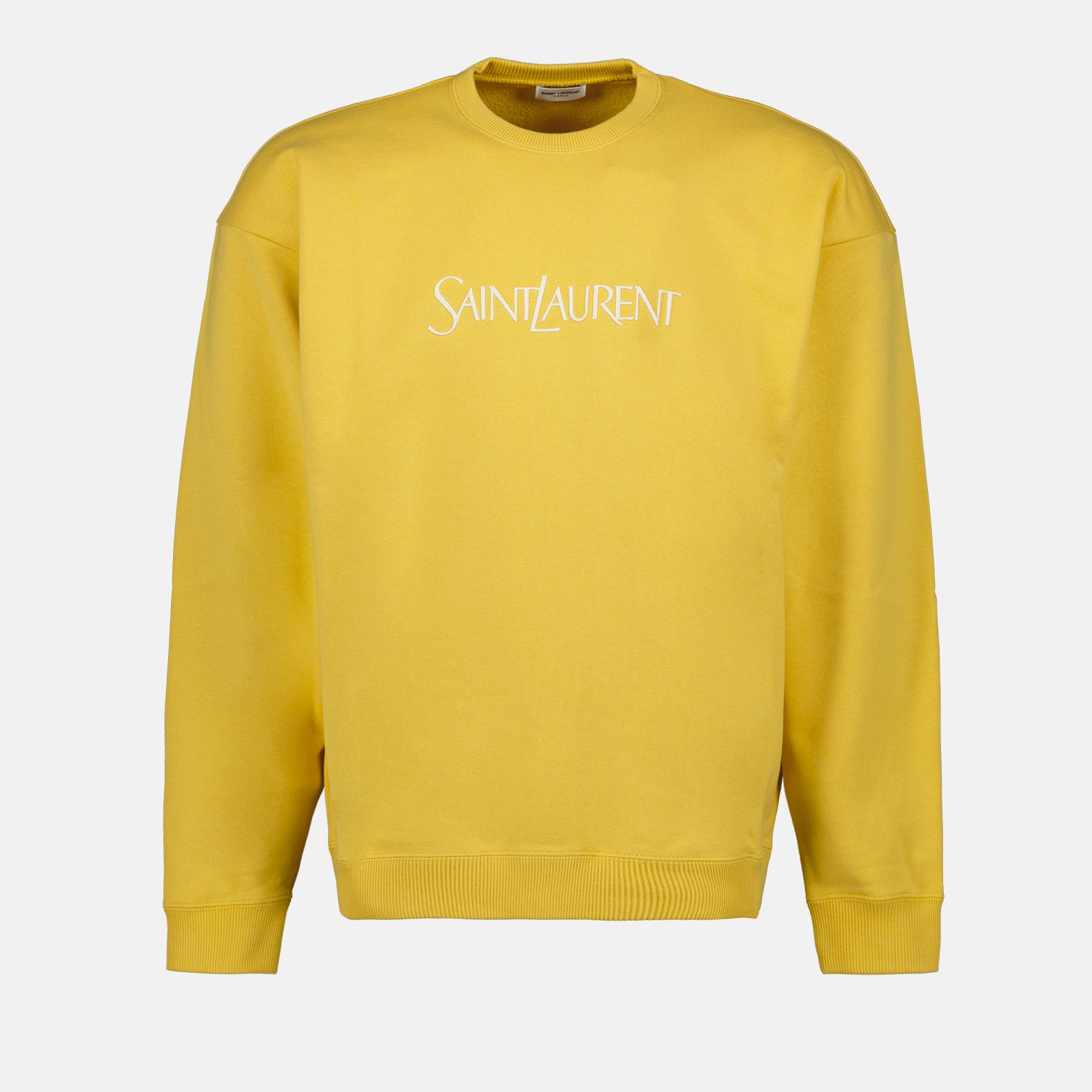 Sweatshirts Embroidered Logo Sweatshirt Saint Laurent Yellow Homme