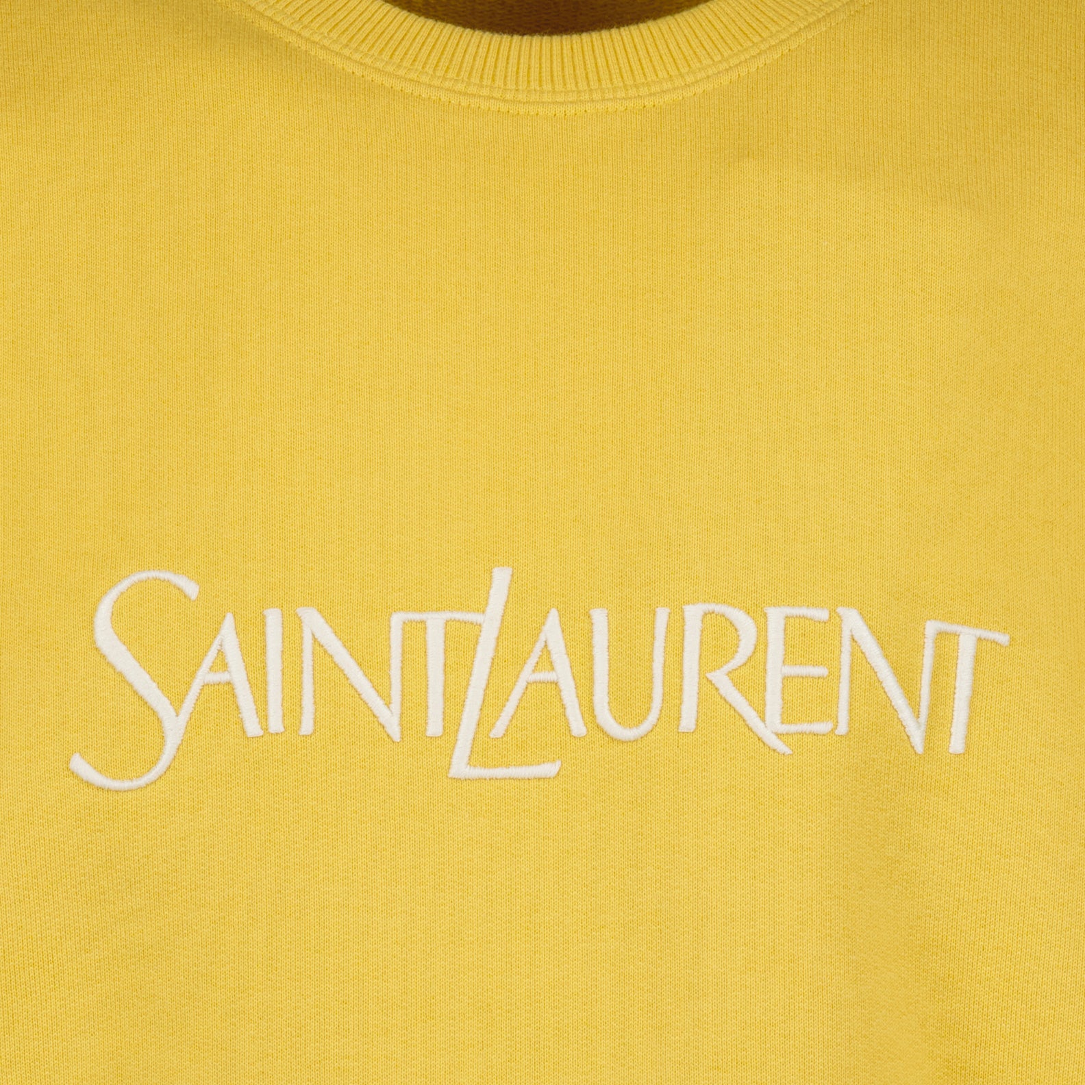 Sweatshirts Embroidered Logo Sweatshirt Saint Laurent Yellow Homme