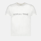 T-shirt T-shirt à logos Saint Laurent Bianco Homme