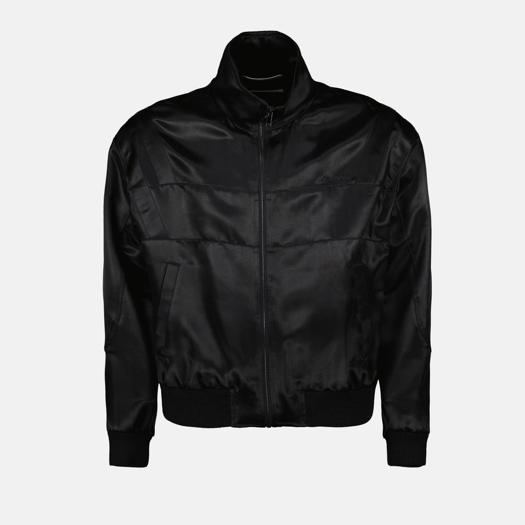 Chaquetas Bomber Teddy de Satén Saint Laurent Negro Homme