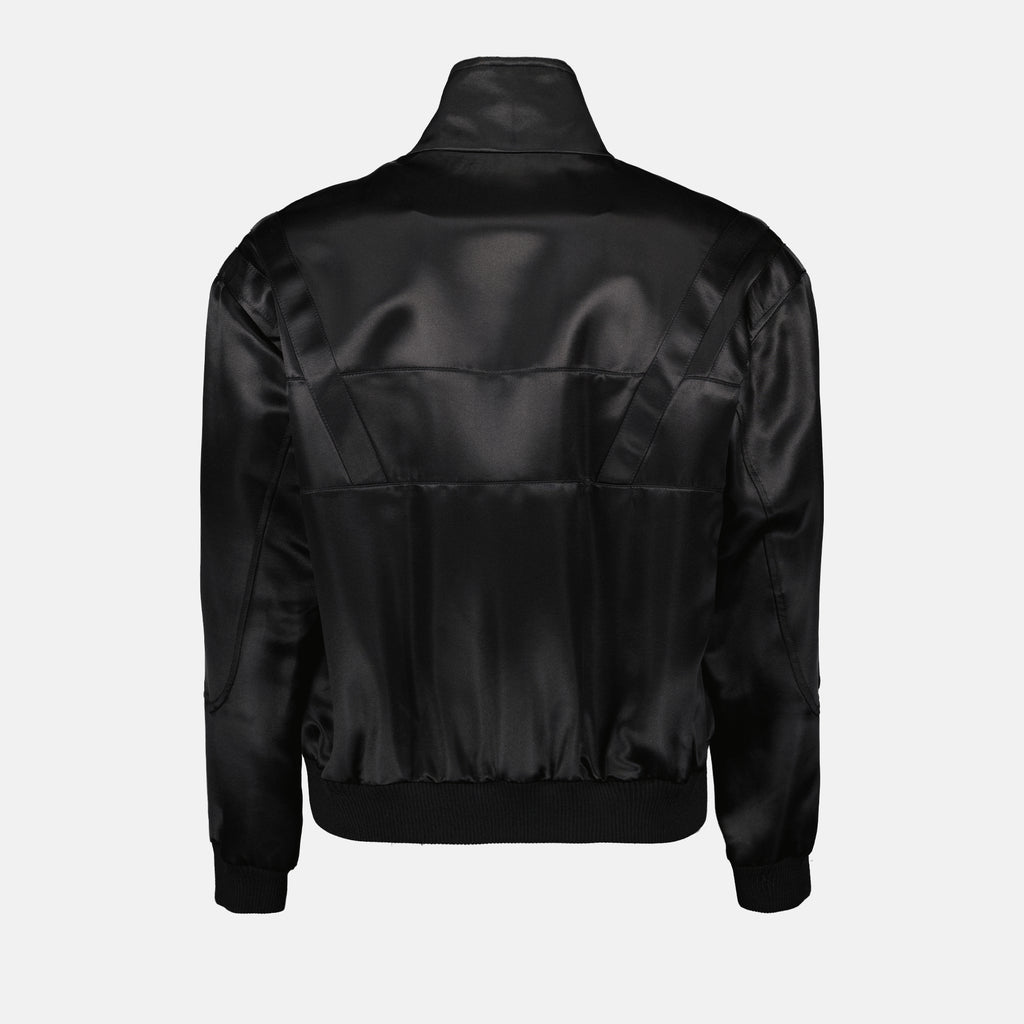 Chaquetas Bomber Teddy de Satén Saint Laurent Negro Homme