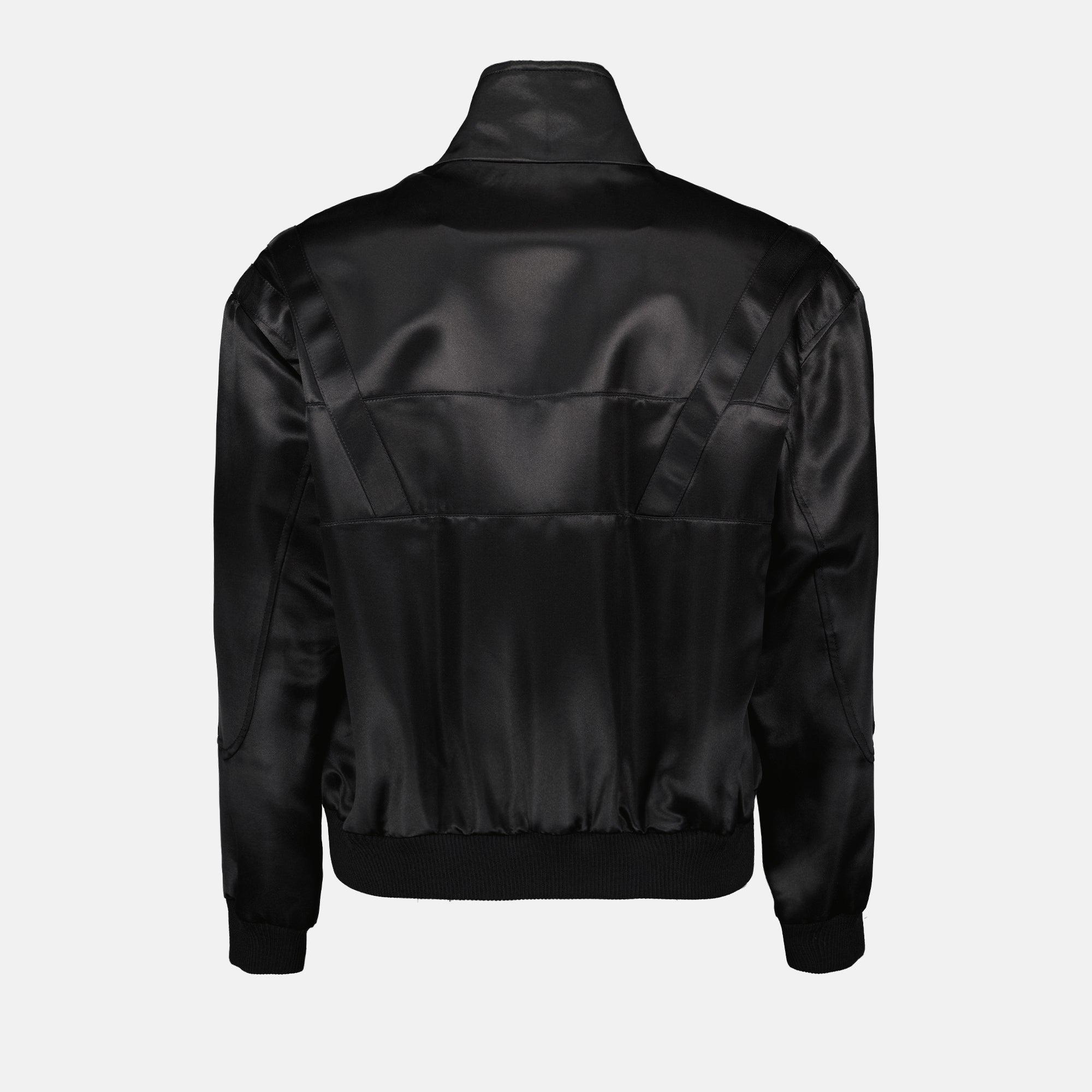 Chaquetas Bomber Teddy de Satén Saint Laurent Negro Homme