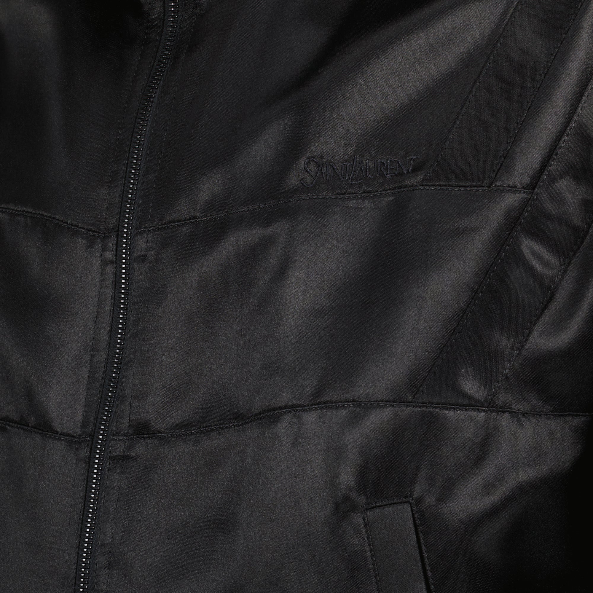 Chaquetas Bomber Teddy de Satén Saint Laurent Negro Homme