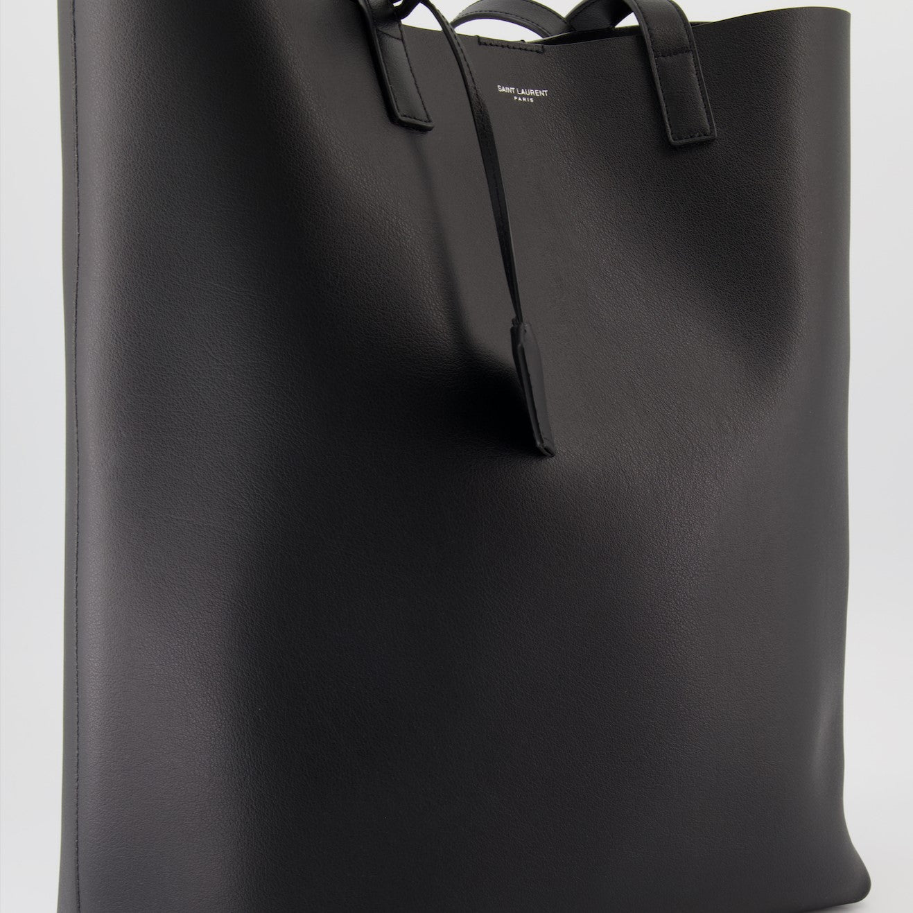 Tote bags Leather shopping bag Saint Laurent Black Man