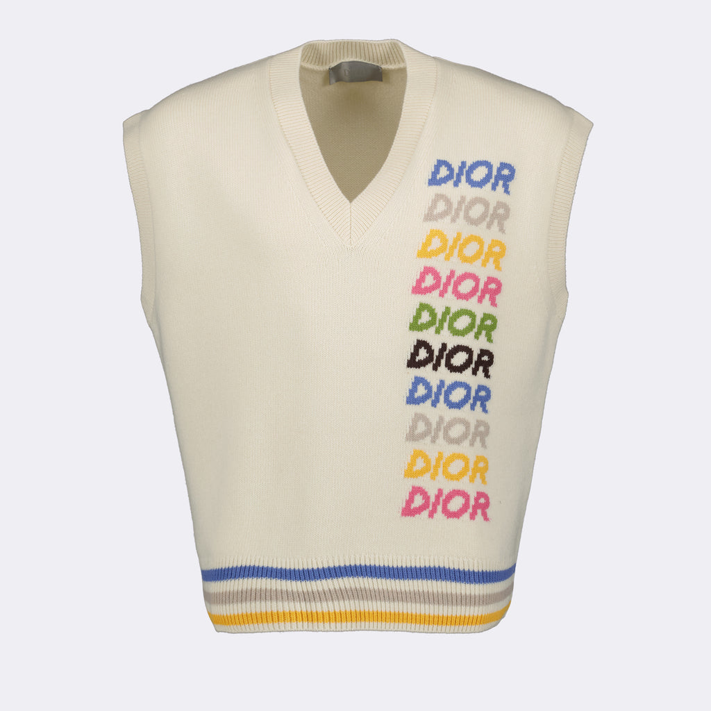 Prendas de punto Pull sans manches Dior Beige Homme