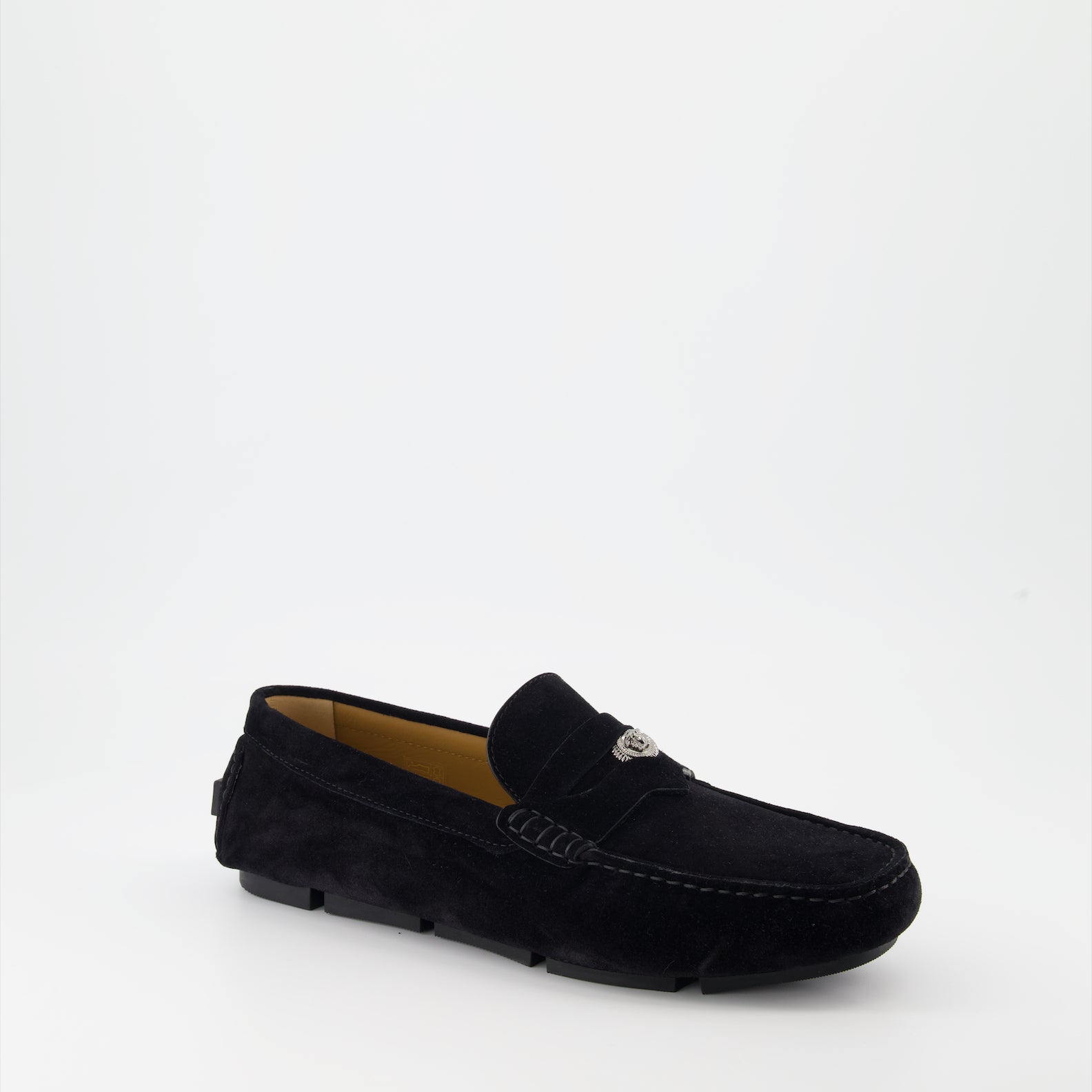 Loafers Suede Loafers Versace Black Man