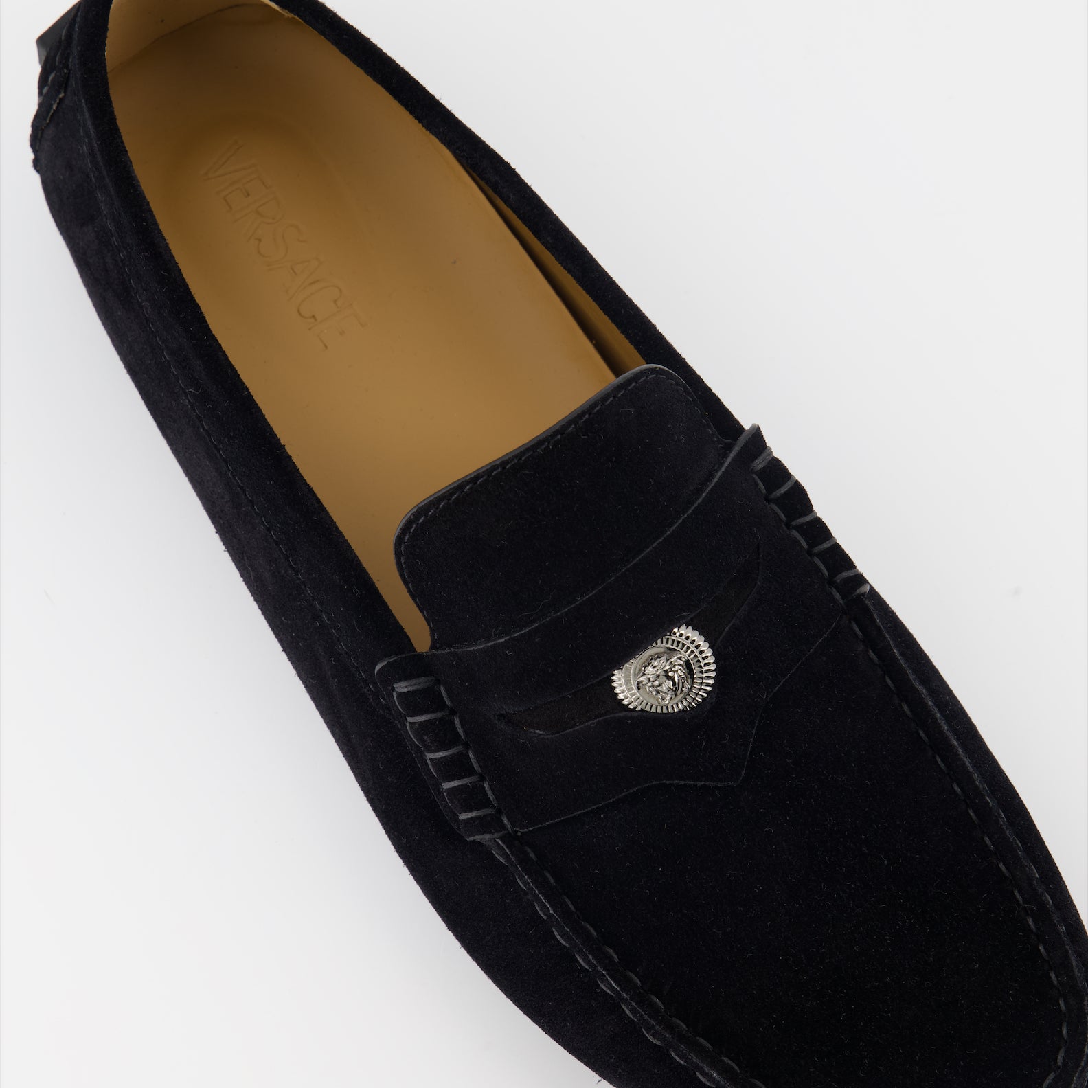 Loafers Suede Loafers Versace Black Man
