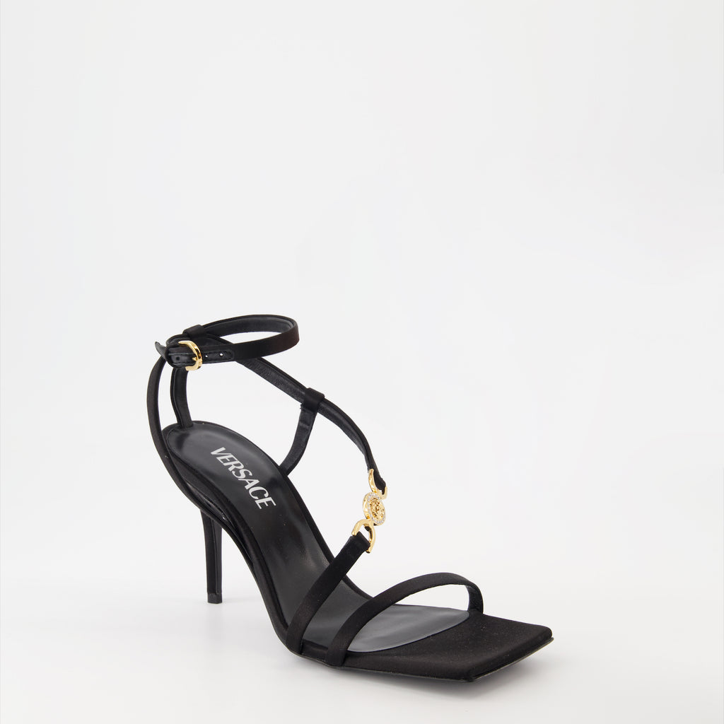 Chaussures ouvertes Sandales à talon Medusa '95 Versace Noir Femme