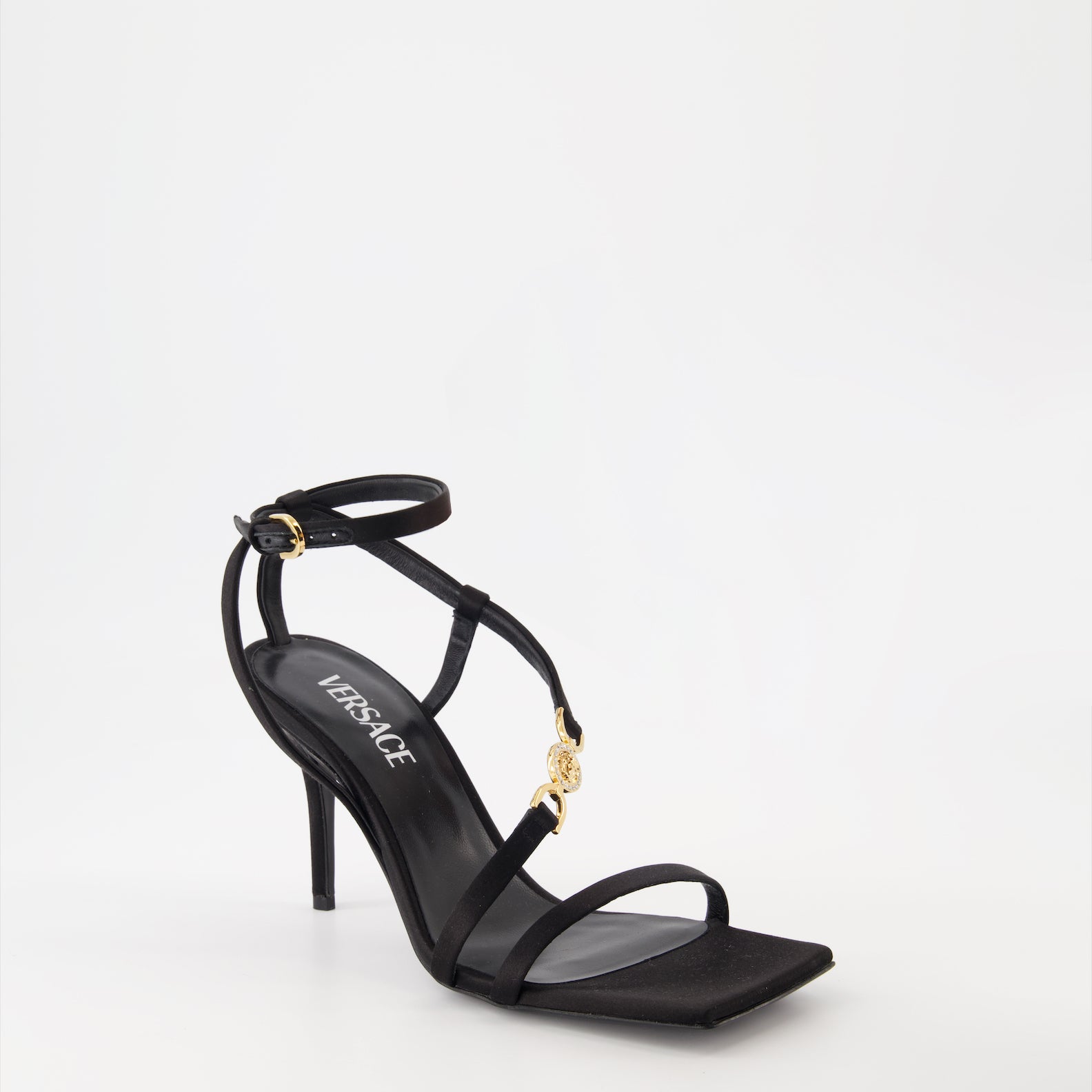 Chaussures ouvertes Sandales à talon Medusa '95 Versace Noir Femme