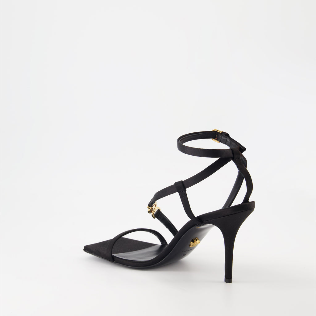 Chaussures ouvertes Sandales à talon Medusa '95 Versace Noir Femme