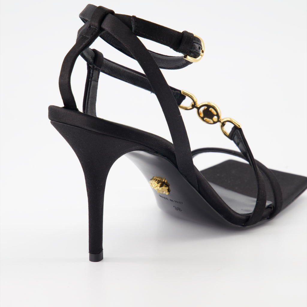 Chaussures ouvertes Sandales à talon Medusa '95 Versace Noir Femme