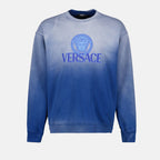 Sweatshirts Sweatshirt Medusa délavé Versace Bleu Homme