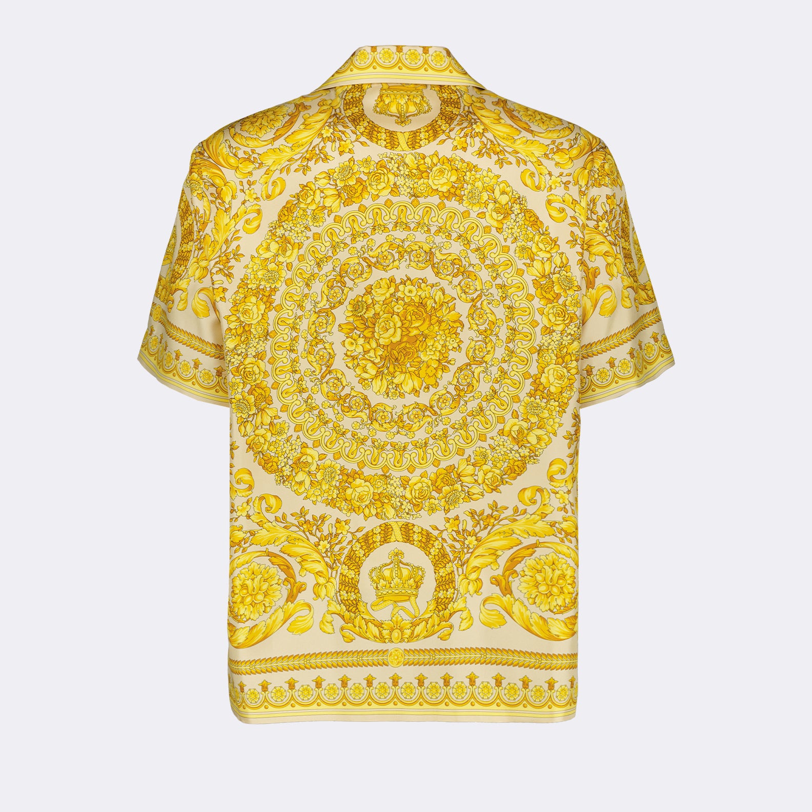 Camicie Chemise Barocco en soie Versace Giallo Homme