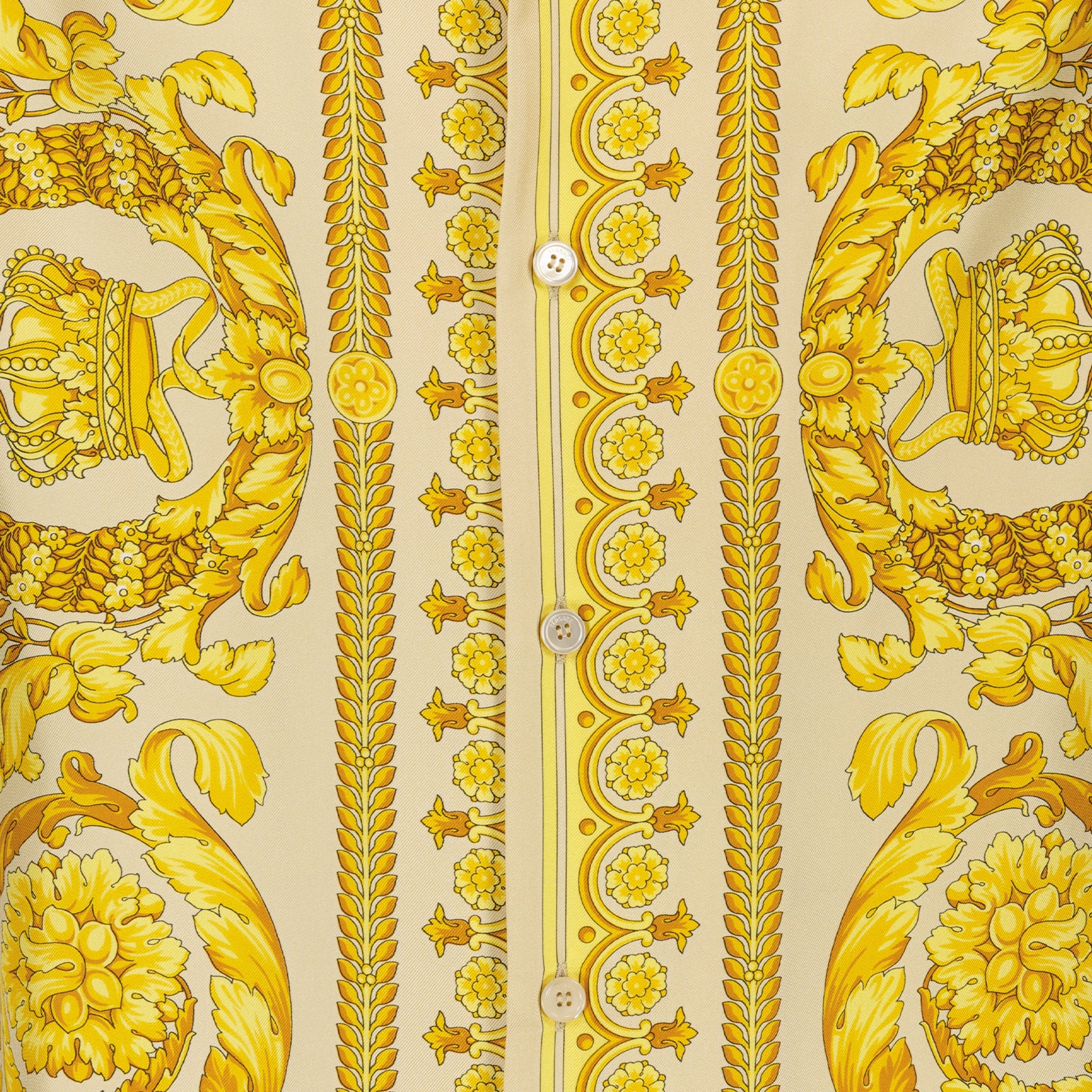 Camicie Chemise Barocco en soie Versace Giallo Homme