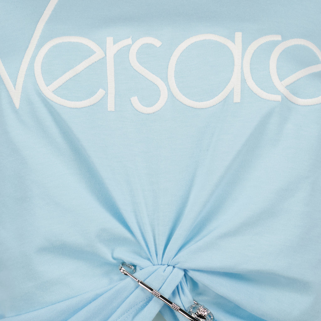 Tシャツ 1978 リエディション クロップド T シャツ Versace 青 女性